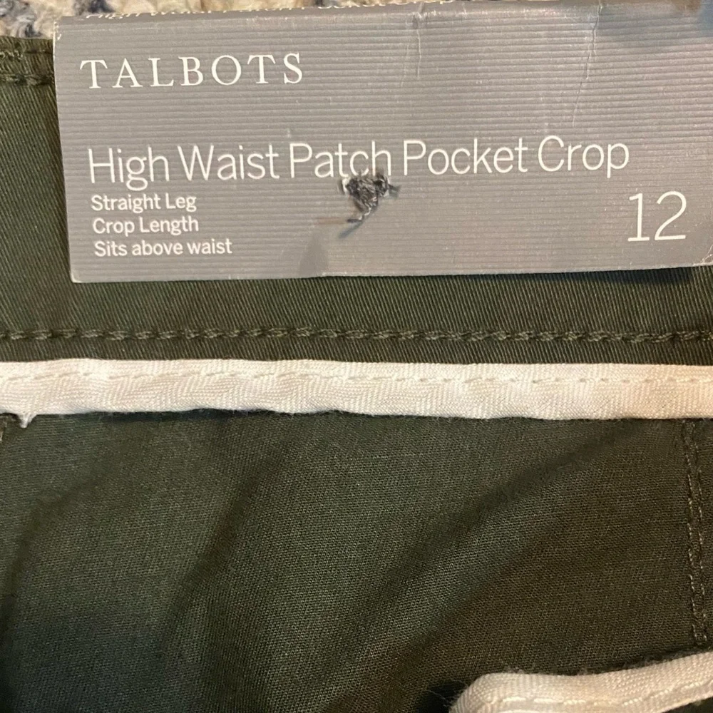 TALBOTS High waisted patch pocket Cropped Pants Size 12 NWT! - Picture 2 of 7